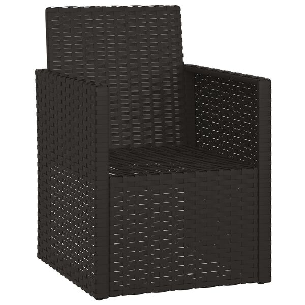 vidaXL Garden Armchair with Cushions Black Poly Rattan