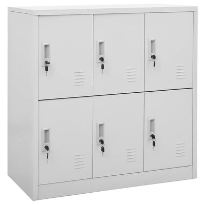 vidaXL Locker Cabinets 2 pcs Light Grey 90x45x92.5 cm Steel