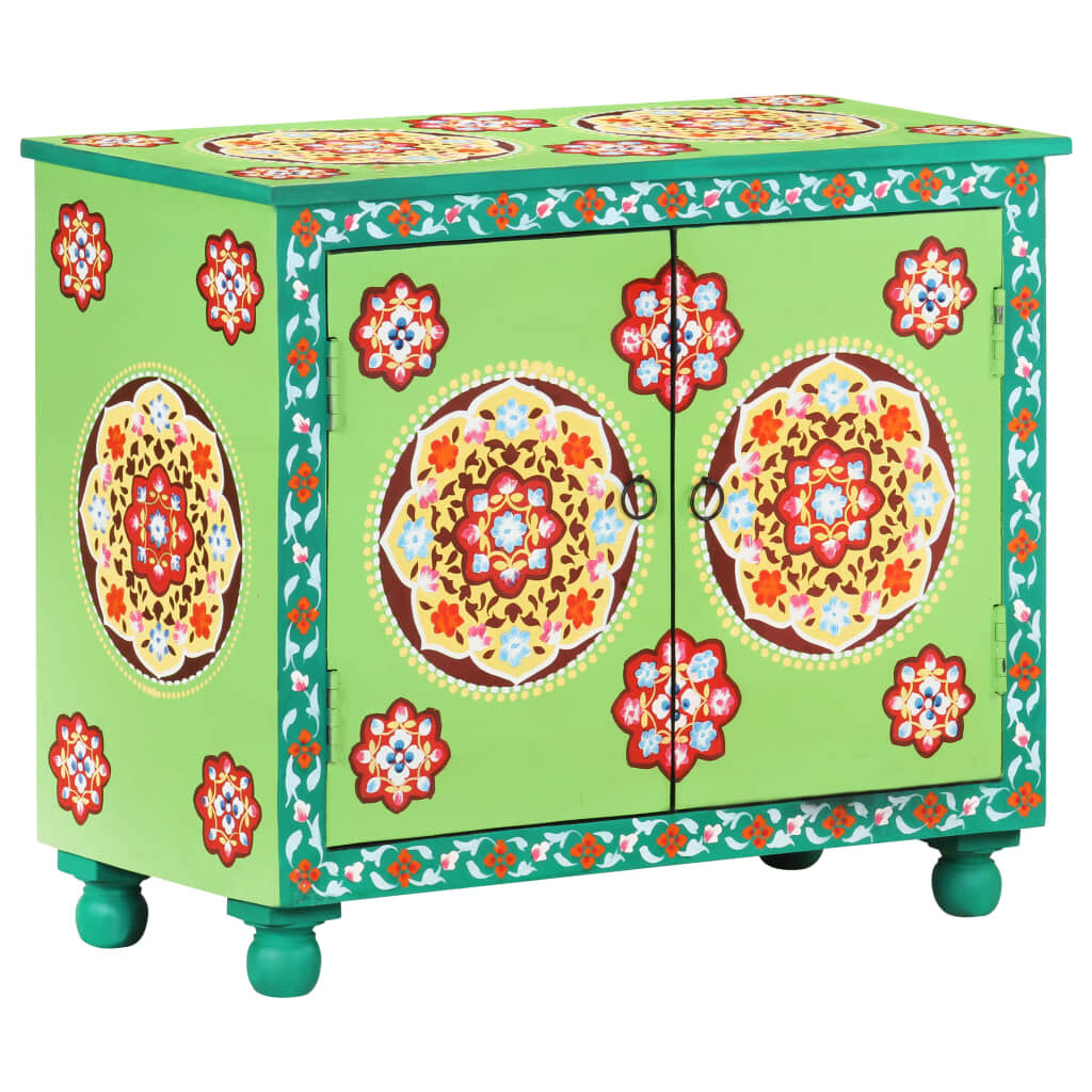 vidaXL Hand Painted Sideboard Multicolour 70x35x60 cm Solid Mango Wood