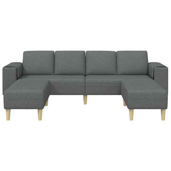 Sofa Set 3 pcs Dark grey Fabric
