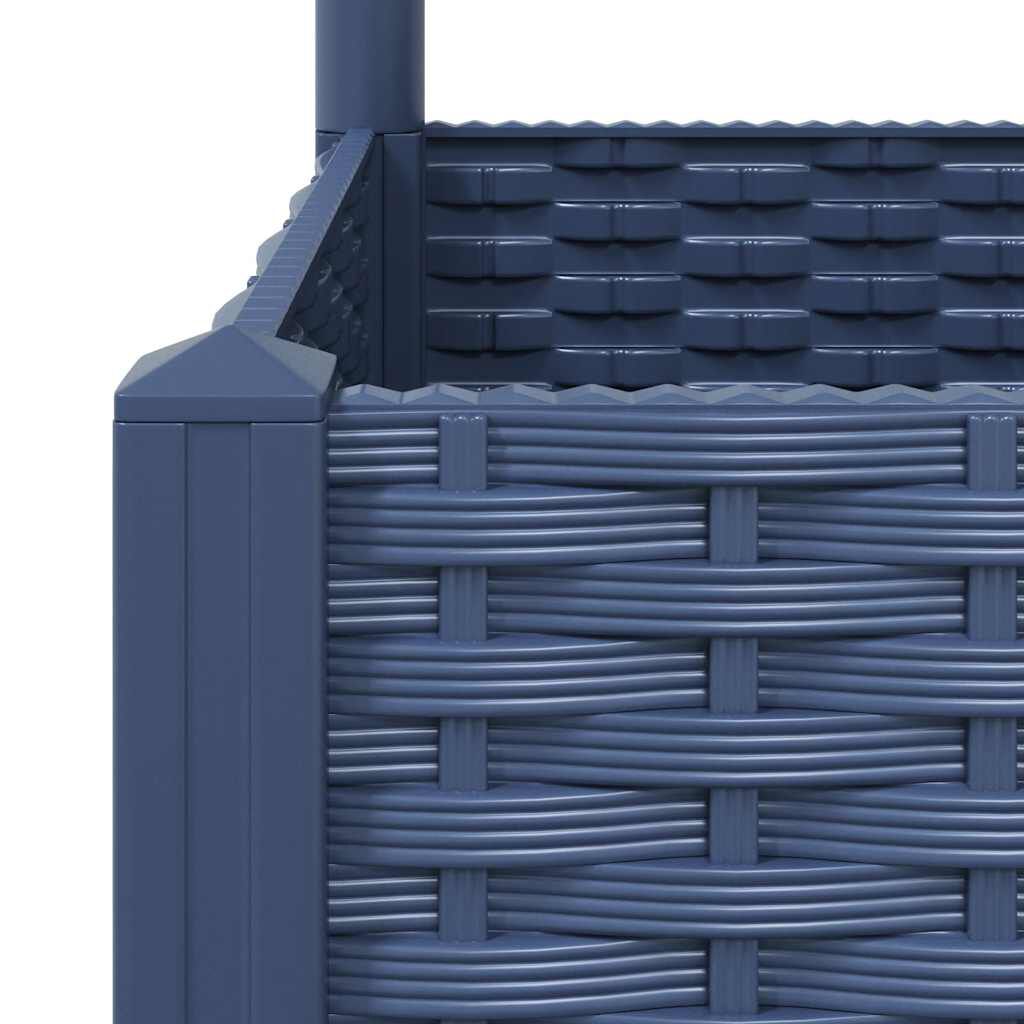 vidaXL Garden Planter with Trellis Blue Grey 40x40x121.5 cm PP
