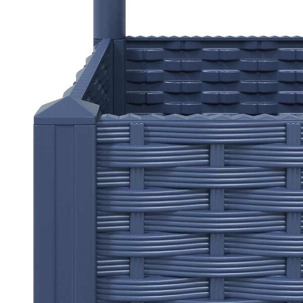vidaXL Garden Planter with Trellis Blue Grey 40x40x121.5 cm PP