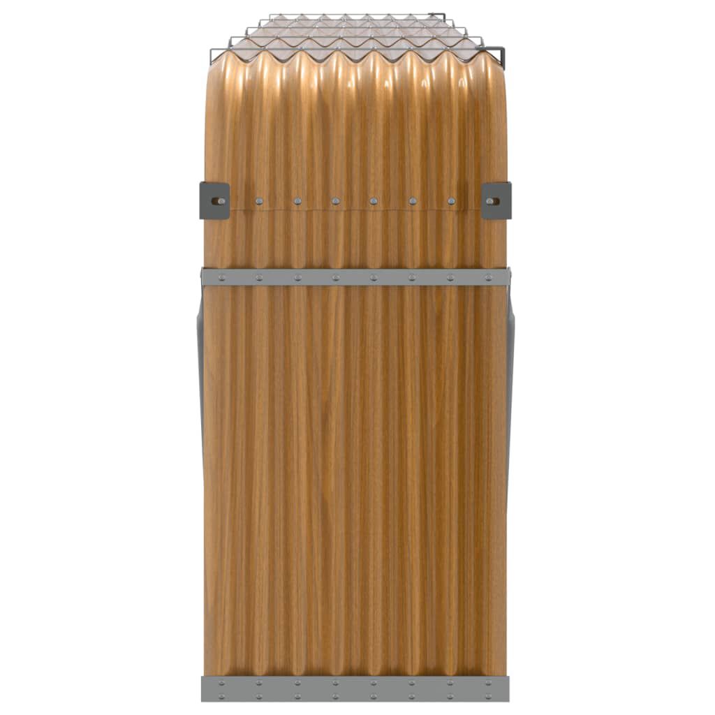 vidaXL Log Holder Light Brown 300x45x100 cm Galvanised Steel