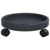 vidaXL Plant Trolleys with Wheels 2 pcs Grey Diameter 34 cm 35 kg