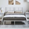 vidaXL Metal Bed Frame without Mattress with Headboard White 150x200cm