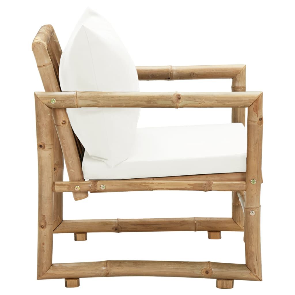 vidaXL Garden Chairs 2 pcs with Cushions and Pillows Bamboo