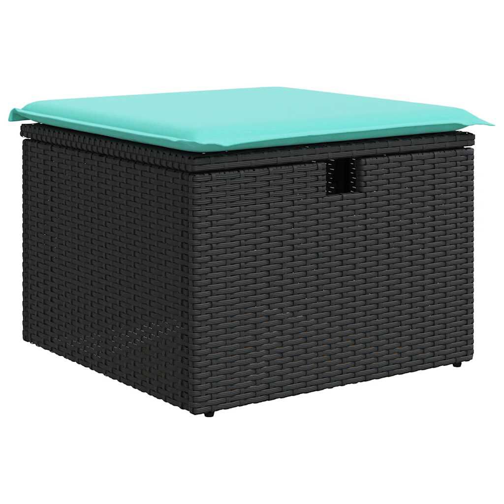 vidaXL 5 Piece Garden Sofa Set with Cushions Black Poly Rattan