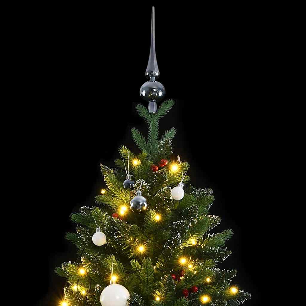 vidaXL Artificial Hinged Christmas Tree 150 LEDs & Ball Set 150 cm