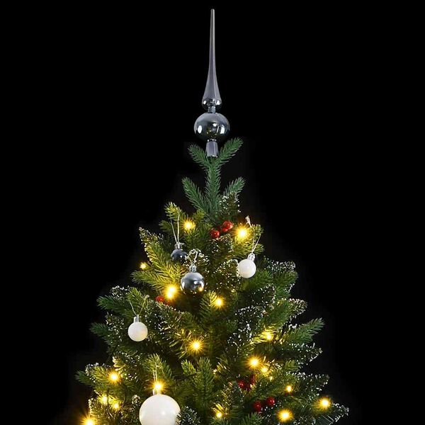 vidaXL Artificial Hinged Christmas Tree 150 LEDs & Ball Set 150 cm