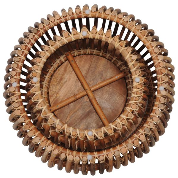 vidaXL Coffee Tables 2 pcs Natural Rattan