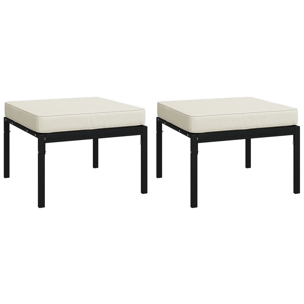vidaXL 6 Piece Garden Lounge Set with Sand Cushions Steel