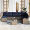 vidaXL Garden Sofa Set 9 pcs Grey Poly rattan