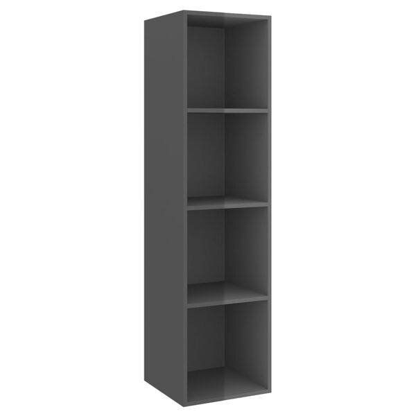 vidaXL 2 Piece TV Cabinet Set High Gloss Grey Engineered Wood