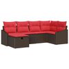 vidaXL Sofa Set with Cushion with Storage 6 pcs Brown Poly Rattan