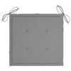 vidaXL Garden Chairs 4 pcs with Grey Cushions Solid Teak Wood
