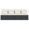 vidaXL Garden Sofa with Cushions 4-Seater Black Poly Rattan