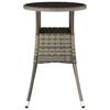 vidaXL Garden Table Ø60x75 cm Tempered Glass and Poly Rattan Grey