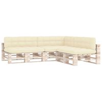 vidaXL Pallet Sofa Cushions 7 pcs Cream