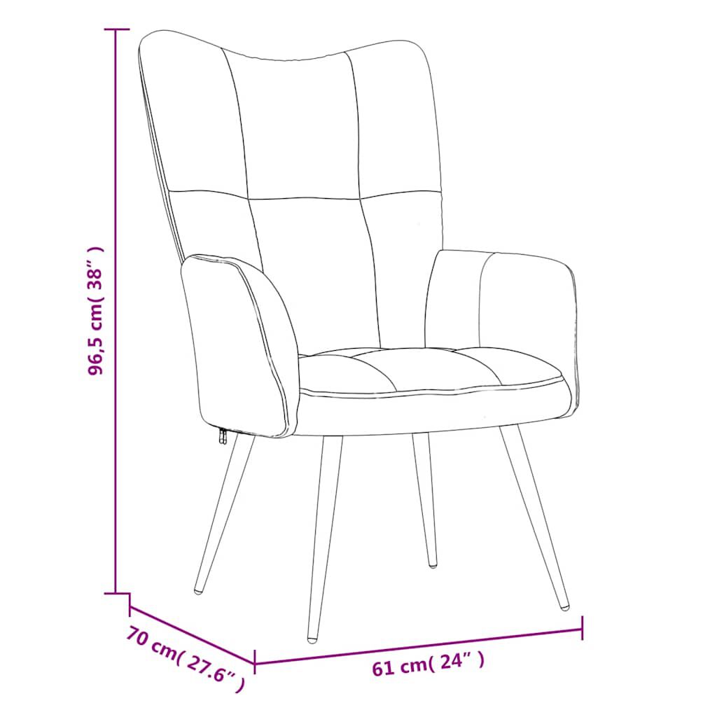 vidaXL Relaxing Chair Dark Green Velvet