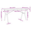 vidaXL Dining Table Y-Frame 160x80x75.5 cm Solid Wood Pine and Steel