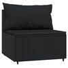 vidaXL 4 Piece Garden Lounge Set with Cushions Black Poly Rattan