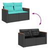 vidaXL 8 Piece Garden Sofa Set with Cushions Black Poly Rattan