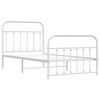 vidaXL Metal Bed Frame without Mattress with Footboard White 100x190cm