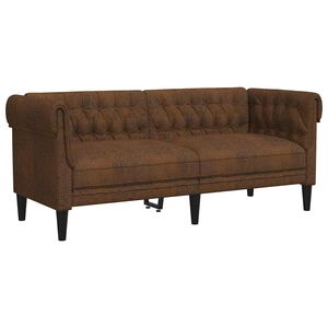 vidaXL Chesterfield Sofa 2-Seater Brown Fabric