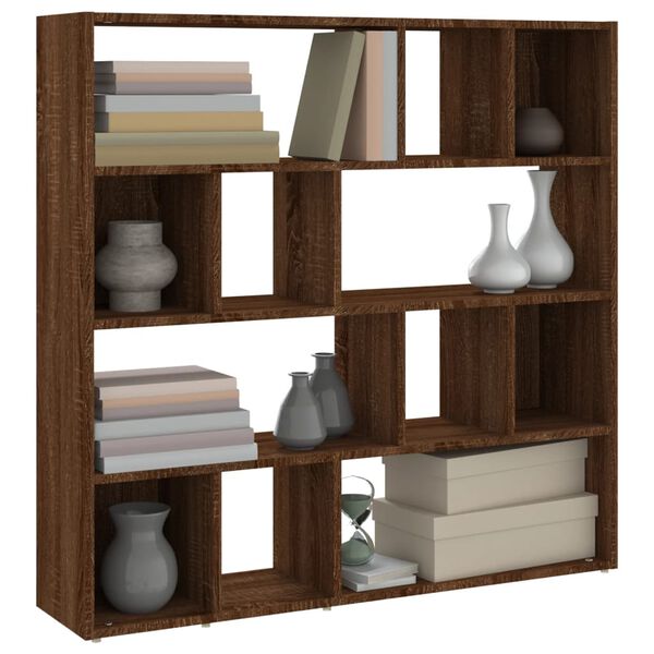 vidaXL Book Cabinet/Room Divider Brown Oak 105x24x102 cm