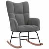 vidaXL Rocking Chair with a Stool Dark Grey Velvet