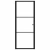 vidaXL Interior Door ESG Glass and Aluminium 93x201.5 cm Black