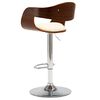 vidaXL Bar Stool Cream Bent Wood and Faux Leather