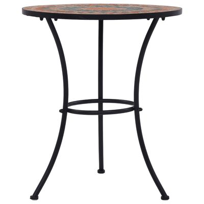 vidaXL Mosaic Bistro Table Orange/Grey 60cm Ceramic