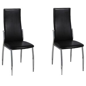 vidaXL Dining Chairs 2 pcs Black Faux Leather