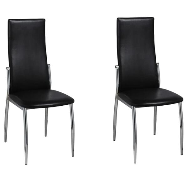 vidaXL Dining Chairs 2 pcs Black Faux Leather