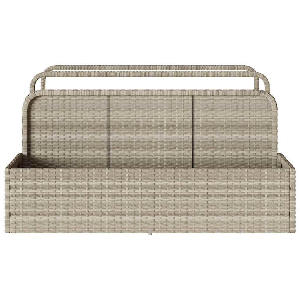 vidaXL Poolside Float Storage Light Grey 110x100x57 cm Poly Rattan