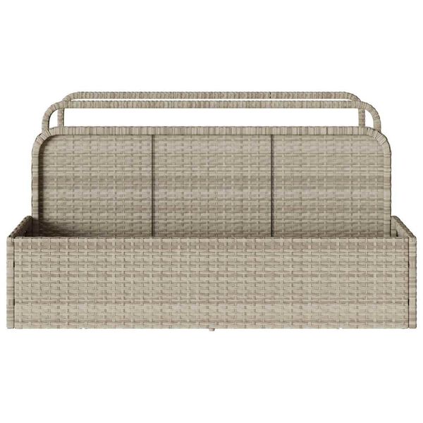 vidaXL Poolside Float Storage Light Grey 110x100x57 cm Poly Rattan