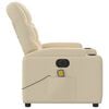 vidaXL Electric Massage Recliner Chair Cream Fabric