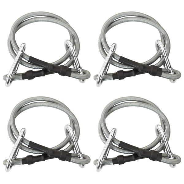vidaXL Ropes with Carabiner 4 pcs Rubber