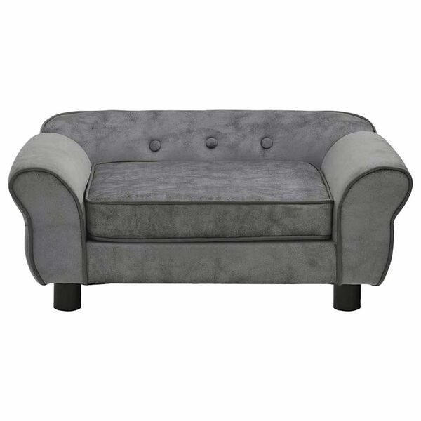 vidaXL Dog Sofa Dark Grey 72x45x30 cm Plush