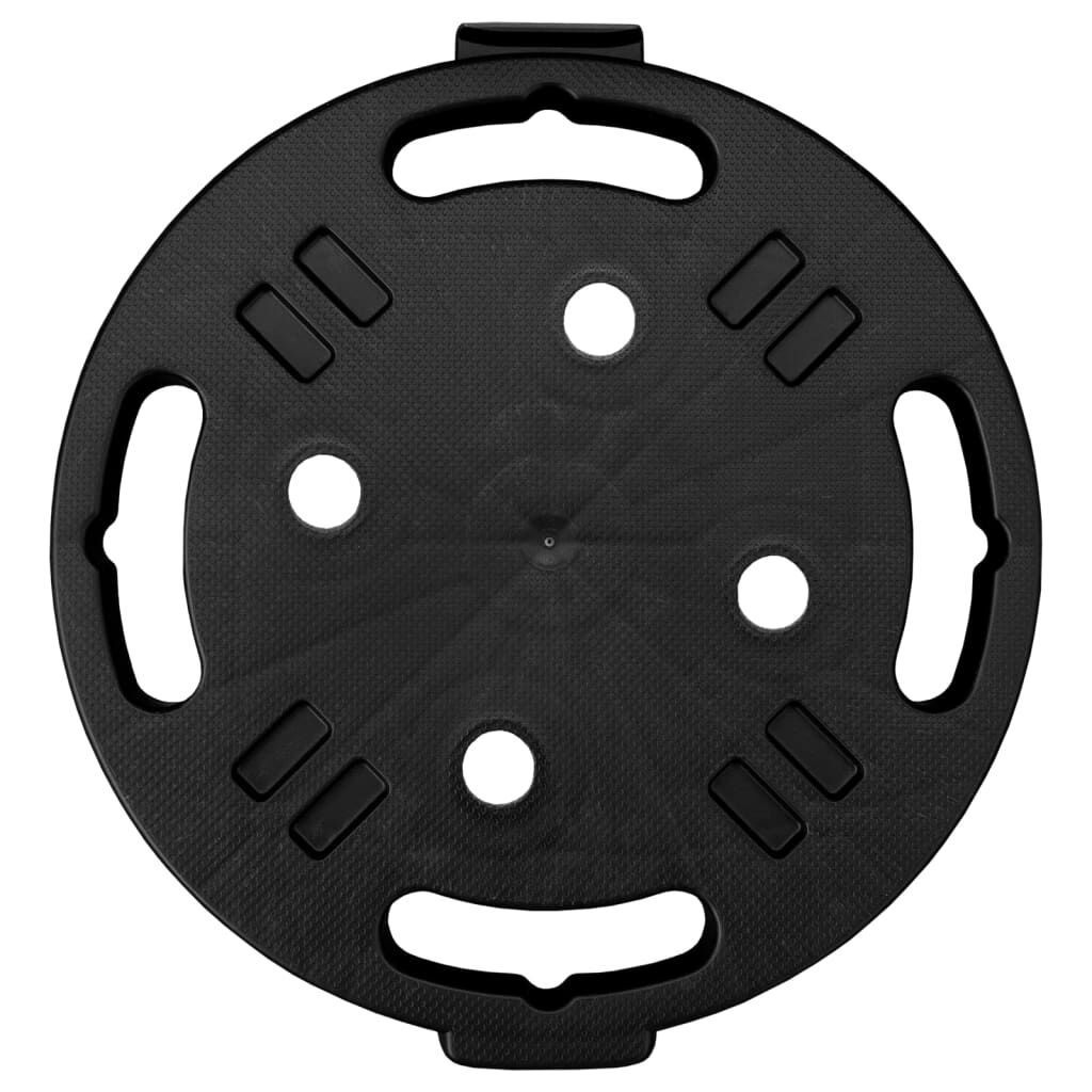 vidaXL Plant Trolley with Wheels Diameter 30 cm Black 170 kg