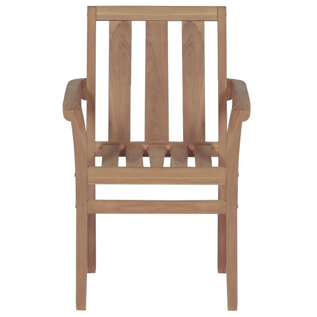 vidaXL Garden Chairs 2 pcs with Black Cushions Solid Teak Wood
