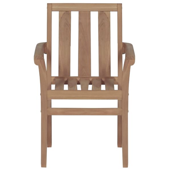 vidaXL Garden Chairs 2 pcs with Black Cushions Solid Teak Wood