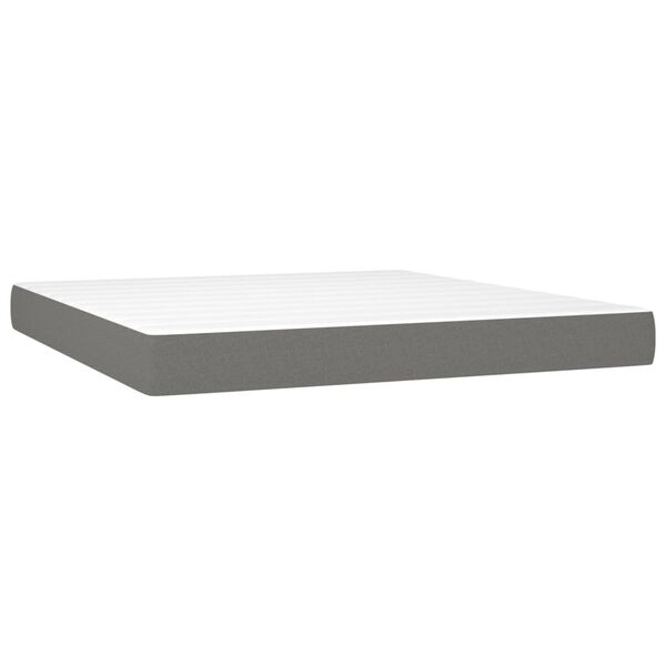 vidaXL Box Spring Bed with Mattress Dark Grey 183x213 cm Fabric