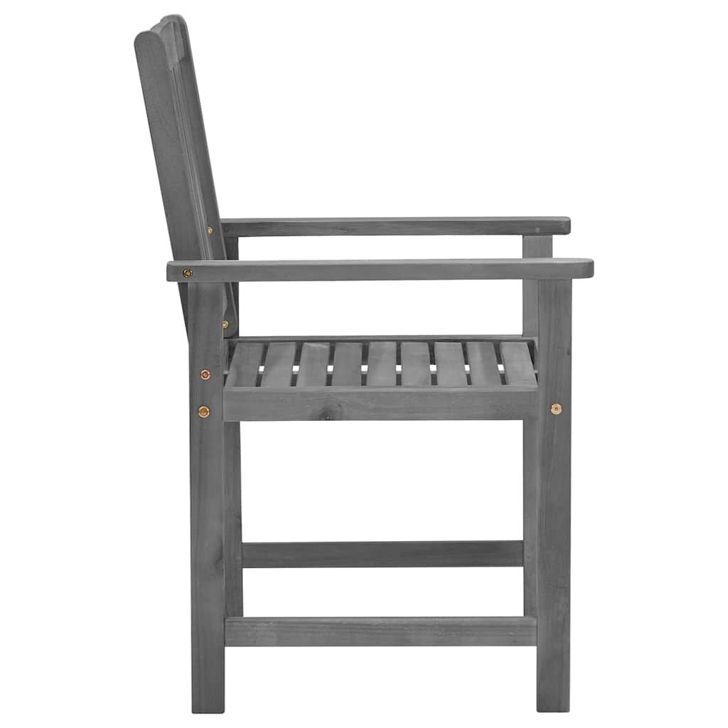 vidaXL Garden Chairs with Cushions 2 pcs Grey Solid Acacia Wood