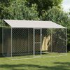 vidaXL Dog Cage with Roof Silver 400 x 200 x 256 cm Steel and PE