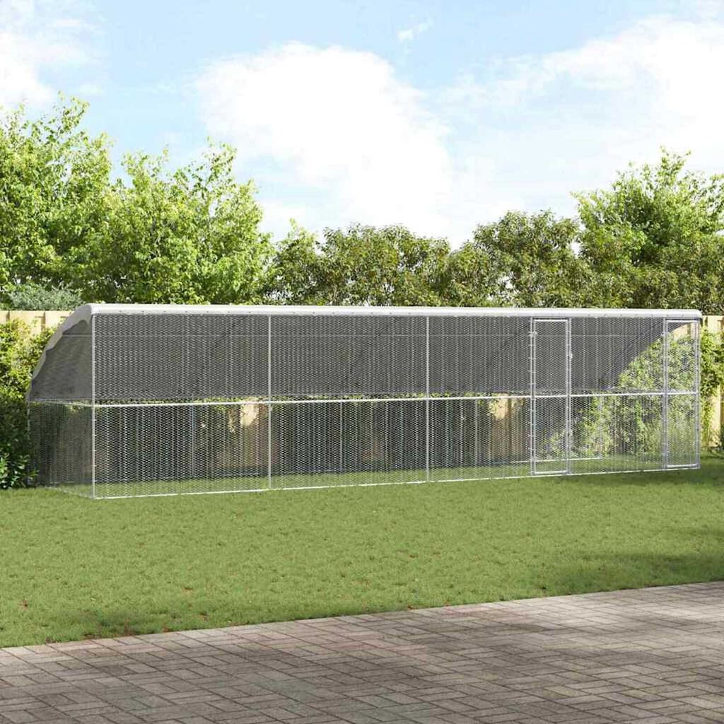 vidaXL Chicken Cage Silver 800 x 200 x 198.5 cm Galvanised steel
