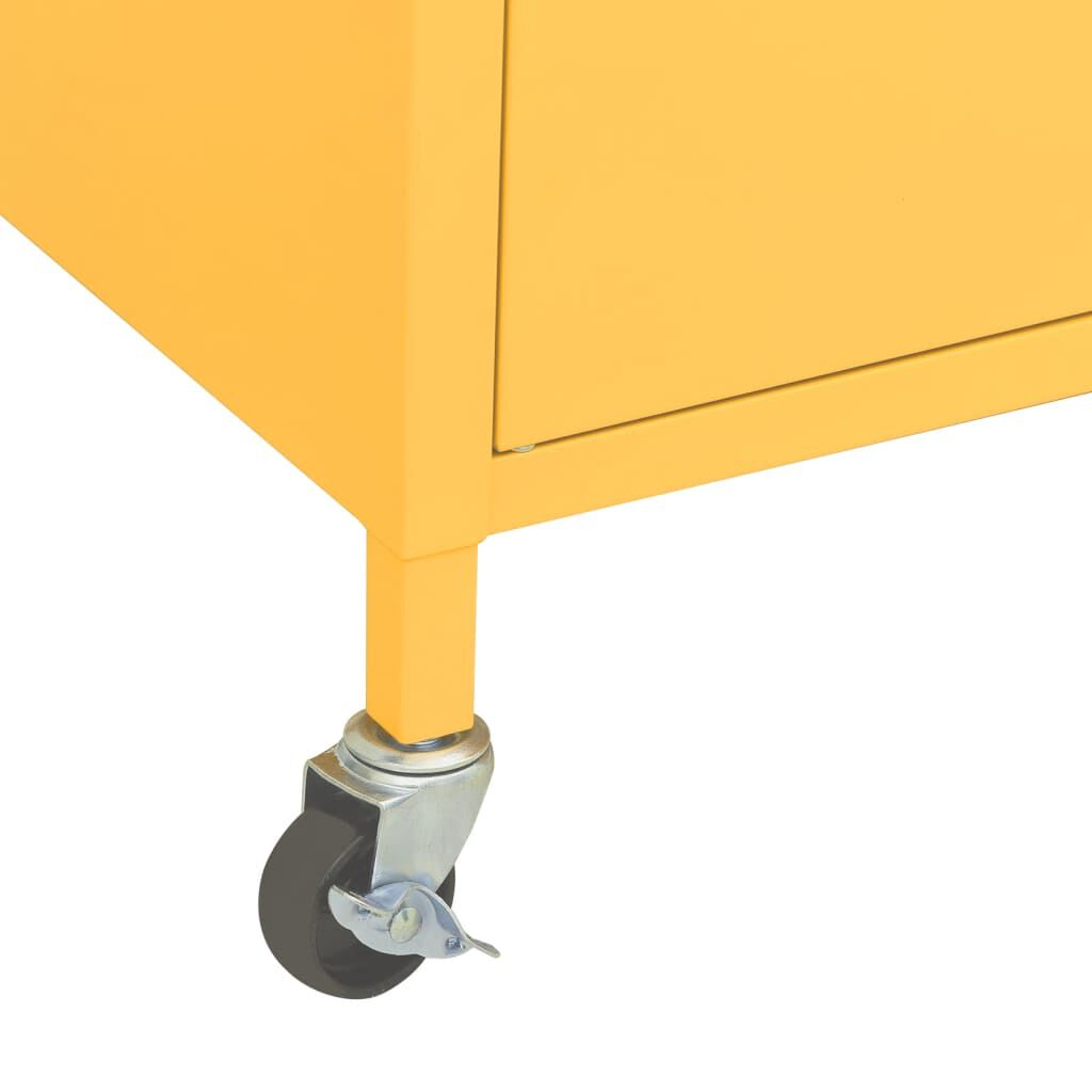 vidaXL Storage Cabinet Mustard Yellow 60x35x56 cm Steel