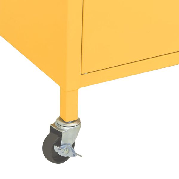 vidaXL Storage Cabinet Mustard Yellow 60x35x56 cm Steel