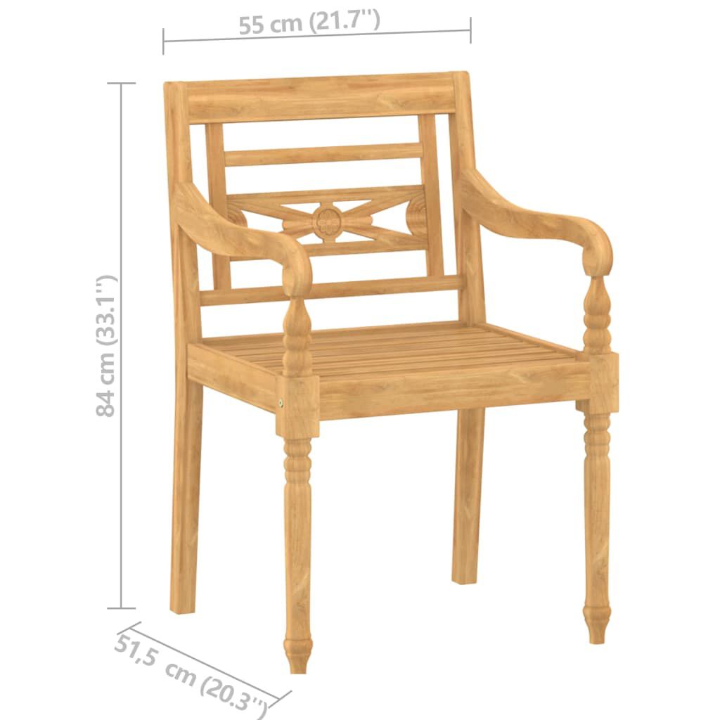 vidaXL 5 Piece Garden Dining Set Solid Teak Wood